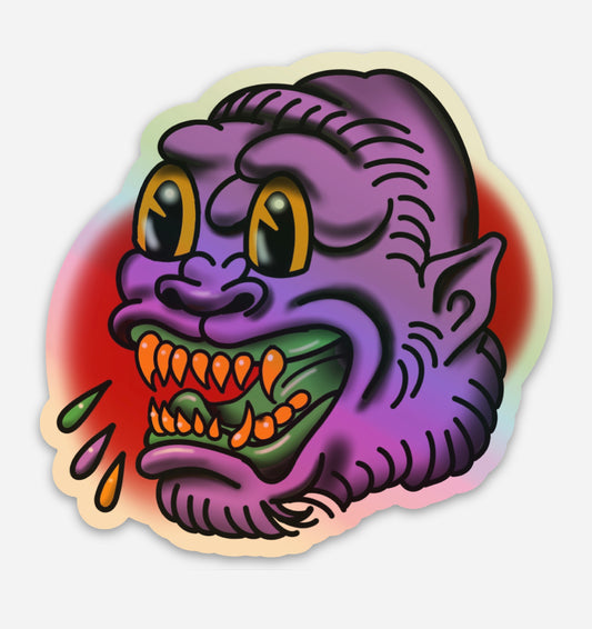 Grape Ape Toon Ape Iridescent Sticker